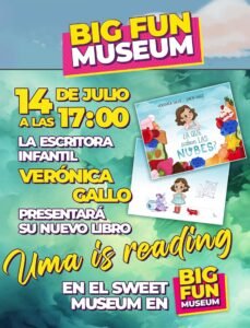 UIR - Uma is reading, próxima presentación del libro: A que saben las nubes, en el Big Fun Musuem de Barcelona este 14 de Julio del 2024